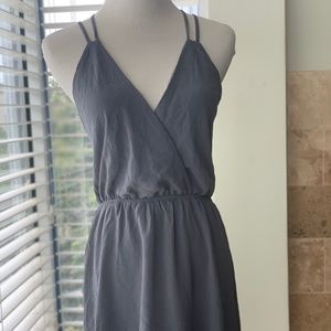 Grey, backless dress